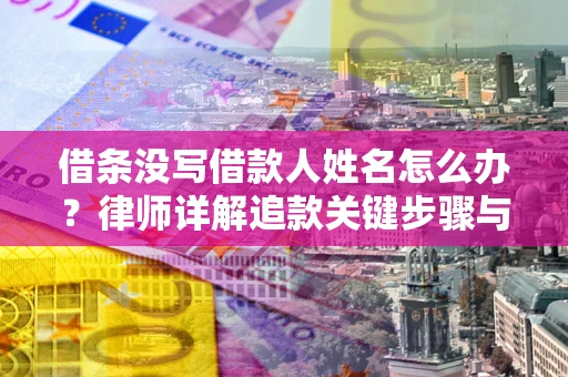 北京借条没写借款人姓名怎么办？律师详解追款关键步骤与证据链构建